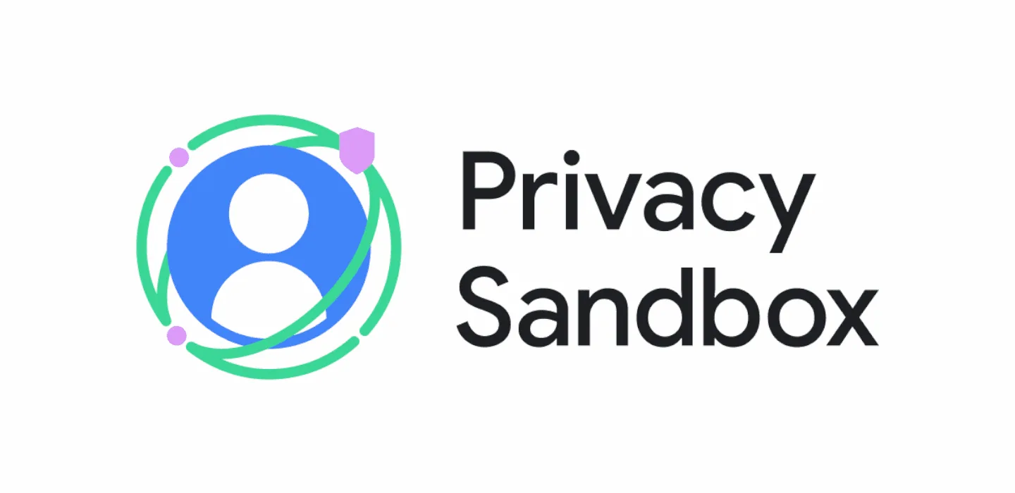 Google Privacy Sandbox logo with a stylised user icon surrounded by abstract green and purple rings — representing privacy-focused web technologies and the future of tracking without third-party cookies.